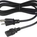KUNCAN 6Ft Computer Power Cord - Universal PC Power Supply Cord, Standard NEMA 5-15P to IEC C13, SVT 18AWG/3C, 125V 10A, 3 Prong Monitor AC Power Cable for Electronics, TV, Printer, Projector, Radio