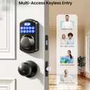 Veise Keyless Entry Door Lock with 2 Knobs, Electronic Backlit Keypad Deadbolt with Handle Set, Auto Lock, One-time Codes, Smart Deadbolt for Front Door, Easy Installation, Matte Black