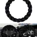 Luxury Fluffy Winter Car Steering Wheel Cover for Women Soft Warm Plush Cute Auto Accessories for Vehicle, Sedan,Universal,Fuzzy,Black,Anti Slip (Black)