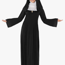 fun shack Nun Costume for Women - Deluxe Religious Outfit with Headpiece, Cross Necklace, Size M