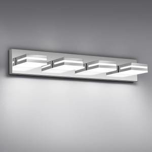Modern LED Bathroom Lights Fixtures 4-Light,Stainless Steel Chrome Acrylic Wall Lighting,Vanity Lights for Bathroom Over Mirror 6000k 27in