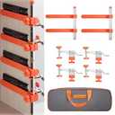 Drawer Slide Installation Jig with Toggle Clamp,Cabinet Hardware Jig with Magnetic Arm Punch Locator, Installing Faster, Straighter, and Smarter(4 Layers)