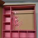 Doll Clothes Closet/Wardrobe Large Plus 10 Hangers, Doll Accessories Display Box, Clothes Storage for Figures, Portable Storage for Fashion Doll Clothes, Gift (Pink)