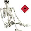 5.4Ft Halloween Skeleton - Life Size Full Body Realistic Human Bones with Posable Joints for Halloween Pose Skeleton Prop Decoration