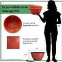 EMSCO Expandable Hose Hider – Expandable Hose Storage Pot – Rustic Terra Cotta