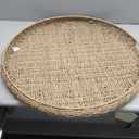 Extra Large Round Wicker Tray with Handles 26.77 Inches Round Rattan Tray Handwoven Seagrass Wicker Table Basket for Farmhouse Decorative Oversized Coffee Table Living Room Organizer