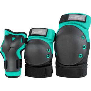 Dark Lightning Kids/Junior/Youth Knee Pads Elbow Pads Wrist Guards 3 in 1 Protective Gear, for Skateboard,Roller Skate,Inline,Cycling,MTB Bike,Scooter(Green,M)