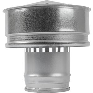 Vent Systems 4" Inch Round Roof Vent Cap  Galvanized Steel Chimney Rain Guard with Wind Shield  Heavy-Duty Weather-Resistant Protector Cap for Exhaust, Stove Pipe, Chimney - Outdoor Use (Style 1)