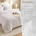 100% Cotton King Duvet Cover Set with 2 Pillow Shams, White