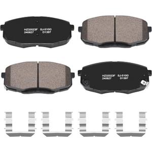 Front Brake Pads Compatible with Hyundai Elantra Kia Forte Forte5 Forte Koup Soul Ceramic Brake Pads w/Hardware Replacement HZ1397