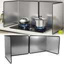 4 Sided Splatter Guard,Foldable Stainless Steel Oil Splatter Screens, Oil Splash Insulation, Oil Splatter Guard Stove Heat Insulation Board, (L: 15" x W: 11.5" x H: 12" x 2Pcs)