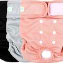 Wegreeco Washable Reusable Premium Dog Diapers,Pack of 3, Small Dog Puppy & Doggy Diapers Female,Dog Period Panties Diapers Female in Heat