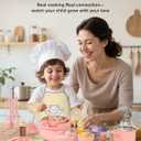 Kids Cooking Sets Real Pink Play Mini Kitchen, Safe Real Food Making Knife Set for Children 8-12 Girls Toddler Montessori Toys