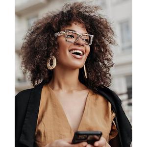 JM 3 Pack Oprah Style Reading Glasses for Women Men, Fashion Square Blue Light Blocking Readers +1.50