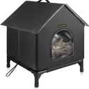 Rest-Eazzzy Cat House for Indoor and Outdoor Cats in Summer, Waterproof, Fully Insulated Shelter for Stray and Feral Cats, Great for Cat Houses for Outdoor and Cat Beds for Indoor Cats(Black, Medium)