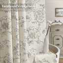 Farmhouse Floral Vintage Shower Curtain for Bathroom, Grey and Tan Taupe, 72" Wx72" L
