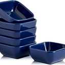 Ceramic Dipping Bowls Set of 6,3 Ounce Porcelain Small Mini Dip Bowl Square Soy Sauce Dish - Good for Tomato Sauce, Sushi Soy, BBQ,Charcuterie Board(Navy)