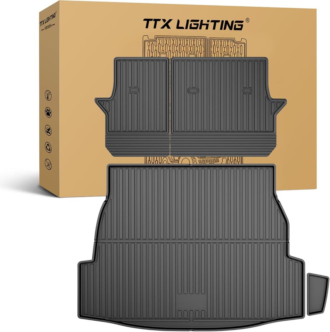 Cargo Liner Compatible with 2019-2024 2025 Toyota Rav4 Trunk Mat - TPE All Weather Back Seat Cover Protector 2025 Rav4 Trunk Liner+Backrest MatsInclud Hybrid