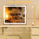 Vanity Mirror with Lights, 24'' x 20'' Lighted Makeup Mirror, Touch Screen with 3-Color Lighting, Dimmable for Vanity Desk Tabletop Square Gold