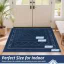 BEQHAUSE Dirt Trapper Door Mat 20" x 32", Doormat Non-Slip Entryway Rugs Washable, Dog Door Mat Stain Resistant and Absorbent Welcome Floor Mat for Front Back Door, Mud Wet Shoes & Paws, Navy Blue