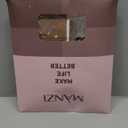 MANZI 2 Pairs Women's Sheer Tights 40D High Waist Control Top Pantyhose Thigh High Stockings with Reinforced Toes (Large, Black and Natural Nude)