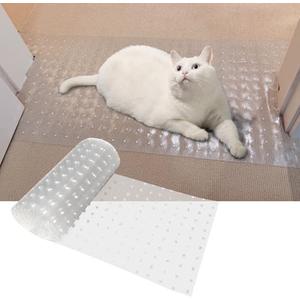 THAMIAO Carpet Protector for cat Dog Anti Scratch Under Door Cat Scratch Protector Mat from Scratching Easy to Cut Non Slip Plastic Carpet Scratch Stopper Cat Scratch Guard Carpet 3.6FT(Clear, 1pcs)
