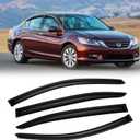 Window Visors for Honda Accord 2008-2017, Rain Guards Vent Shade Shield Deflector Dark Smoke 08 09 10 11 12, Tape-On, 4PCS