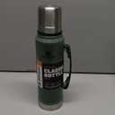 Stanley Heritage Classic Vacuum Bottle with Handle 1.1 qt | Wide Mouth w/Leakproof Cup Lid | Keep Drinks Hot or Cold | Insulated Stainless Steel Thermal Bottle | BPA-Free | Hammertone Green
