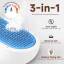 Pet Steam Brush for Dog & Cat - 3-in-1 Steam Grooming Brush for Shedding & Hair Removal - Self Cleaning Spray Comb with Mist for Long Haired Pets - Includes 1*Waterless Shampoo, Blue.