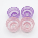 Glass Candlestick Holders, (Colors Purple, Pink), 4 Pieces