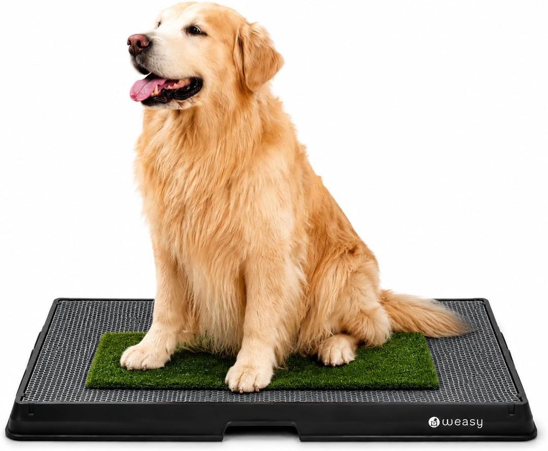 Weasy Indoor Dog Potty Tray with Drain Hose | Reusable Dog Toilet | Potty Training System | Compatible with Weasy Bag (Black, Large), 
Product Dimensions	27.6"L x 20.9"W x 3.9"H