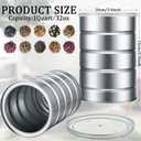 Jadive 8 Pcs Empty Coffee Cans with Lids Metal Tin Can for Kitchen Storage Loose Leaf Tea Containers Round Coffee Tin Metal Canister Tea Sugar Storage Packaging or Arts Crafts