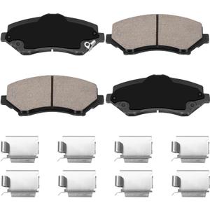 Front Brake Pads Compatible with Dodge Grand Caravan Journey Nitro Jeep Wrangler Liberty Chrysler Town & Country VW Routan Ram Cargo Van Ceramic Brake Pads Replacement HZ1273