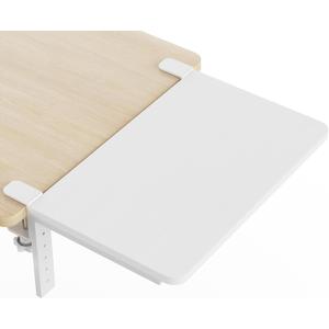 Desk Extender, 15-inch Clamp-On Desk Shelf, Height-Adjustable Desktop Shelf Organizer for Monitors Office and Gaming Accessories, Arm Support Table Extension, 44lbs Heavy Duty, White