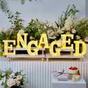 Honoson 7 Pcs 6.5 Inch Engagement Party Decorations Engaged LED Letter Lights Sign Lights Table Decoration for Wedding Engagement Bridal Shower Engaged Party Decor