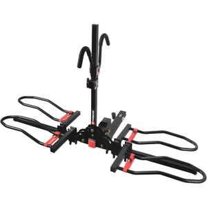 FORWODE Bike Rack Hitch for Car, 200 LB 2-Bike Racks with Hitch Lock, Wobble Free Smart Tilting Folding Hitch Mount Bike Rack for 2 Inch Receiver, Bike Carrier Fits Up to 5 Inch Fat Tire for Car