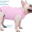 Caslfuca Dog Surgery Recovery Suit - After Spay, Abdominal Wounds Post Surgical Recovery, Anti Licking Breathable Dog Onesies for Small, Medium & Large Pet, Alternative Bandages Cone E-Collar, S(Back9 - 12" Chest14 - 17" Weight 8.5 - 15lb), Pink Suit