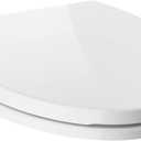 Delta Faucet Morgan Elongated Slow-Close White Toilet Seat with Non-Slip Seat Bumpers, White 