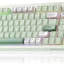 Aula Keyboard, Wireless Gaming Keyboard Bluetooth Computer Keyboards Creamy Color Cute Fun Quiet Keyboard with Number Pad Light Up RGB Backlit Tri-Mode BT/2.4GHz/USB-C - K99 Green