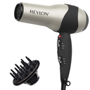 REVLON Turbo Hair Dryer with Advanced Ionic Technology, Ceramic Coating | Turbo Heat and Cold Shot Features, 1875 Watts for Fast Drying and Shine (Silver)