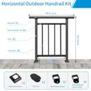 Horizontal Black Deck Railing Kit, 40" H x 36" W,Wrought Iron