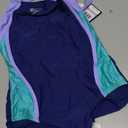 Speedo Girl's Swimsuit One Piece Mesh Splice Thick Strap, Size 12