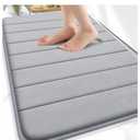 OLANLY Memory Foam Bath Mat 30x20, Super Soft Absorbent Bathroom Rugs, Quick Dry, Machine Washable Shower Floor Rugs, Bathmat Carpet, Bathroom Home Decor Accessories, Grey