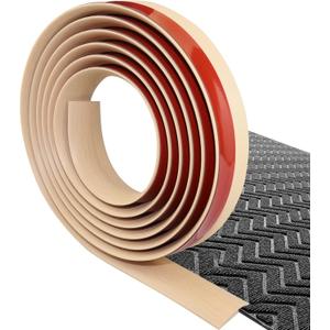 Floor Transition Strip Self Adhesive Carpet & Flooring Transitions Edging Trim Strip PVC Threshold Transitions Suitable for Threshold Height Less Than 5mm (10Ft, Wood Grain Beige-New)