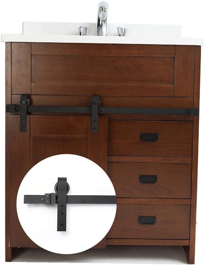 3.3FT Real Mini Heavy Duty Sturdy Sliding barn Door Hardware kit (F01-100cm)