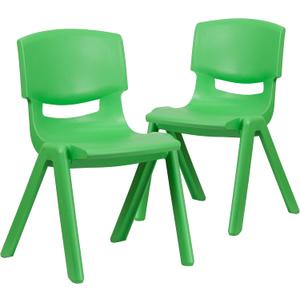 Flash Furniture Green Plastic Stackable School Chair with 15.5'' Seat Height