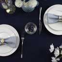 Narrow Striped Cotton Linen Blended Dinner Cloth Napkins - Set of 12 (40 x 30 cm) - for Events & Home Use (Blue)