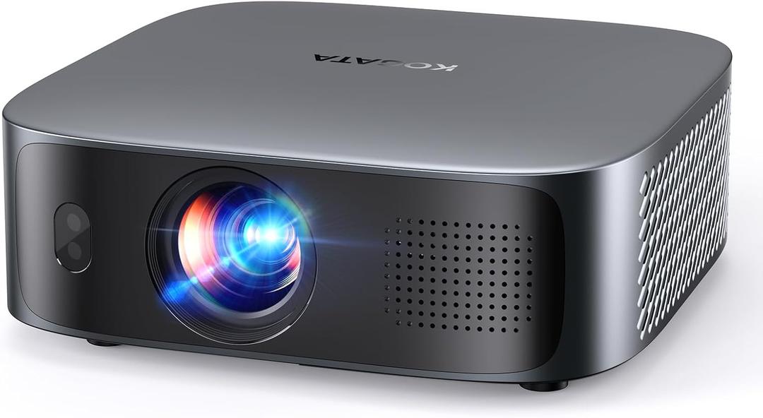 [Short Throw/Built in Apps] Projector 4K with WiFi and Bluetooth, 2000ANSI TOF Auto Focus Keystone Smart Projector for Dolby Audio Home Theater Movie, Kogata Outdoor Projector Portable Ceiling Gray (Grey)
