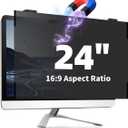 Magnetic Computer Privacy Screen 24 Inch, Removable Hanging Privacy Screen Shield for Frameless Monitor 16:9 Widescreen, Anti Blue Light Privacy Filter, Anti-Glare Protector