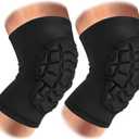 SZKANI Knee Pads Compression Leg Sleeve Knee Sleeve for All Sports Wrestling Protector Gear, 1 Pair of Knee Padded, Short Sleeve, Black, 2-Pack